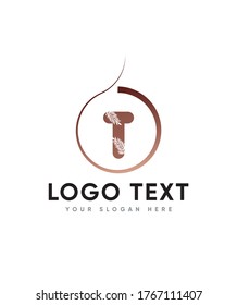 Leafy creative letter type T logo template, Vector logo for business and company identity 