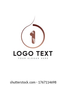 Leafy creative number type 1 logo template, Vector logo for business and company identity 