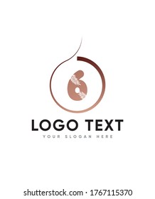 Leafe Creative Number type 6 Logo-Vorlage, Vektorlogo für Unternehmen und Firmenidentität 