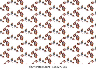Leafy floral pattern on white background, design for decor, tile, cover, banner, web page, fabric and textiles. Editable vector file available