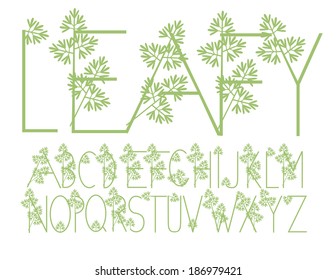 Leafy Font Symbol Icon Alphabet A through Z 