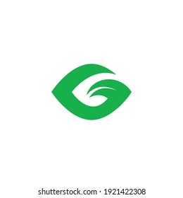 Leafy G letter vector symbol design