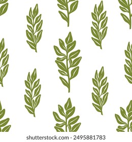 Leafy Green Herb Pattern vector