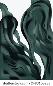 Leafy green shapes are featured in an abstract background illustration.