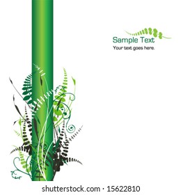 Leafy green vines on a green banner