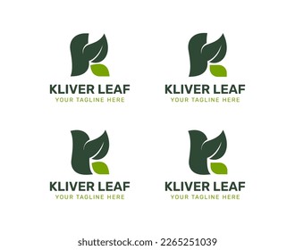 Leafy K Logo Design set 1