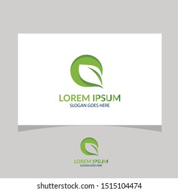 Leafy Letter Q Logo  concept type as logo isolated on white background