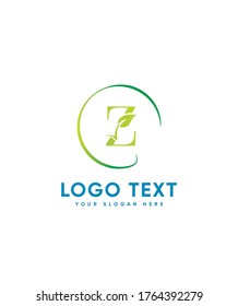 Leafy letter type Z logo template, Vector logo for business and company identity 