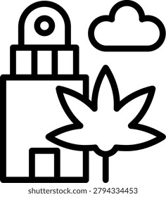 Leafy Lighthouse Vector Design Icon Style