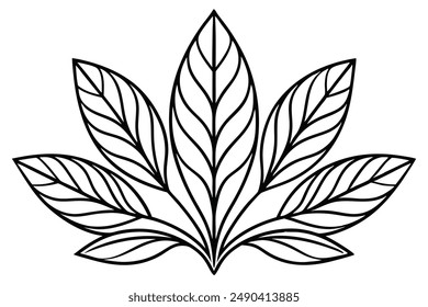 Leafy Luxury Pattern Line Art Creations