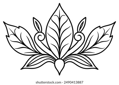 Leafy Luxury Pattern Line Art Sketches