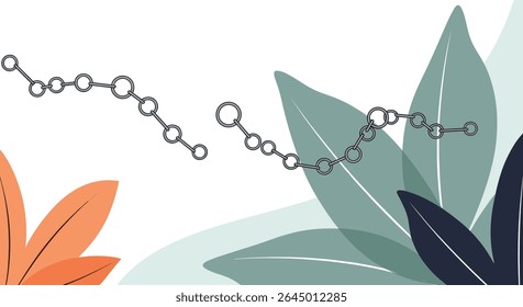 Leafy Organic Chemistry Art with Functional Groups in a Minimalist Aesthetic Design