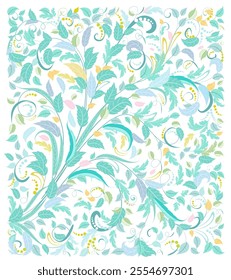 leafy pattern. ornate floral decorative background