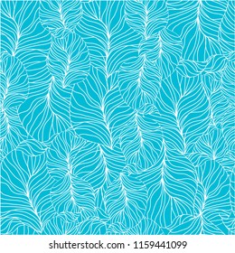 Leafy seamless background, vector illustration.