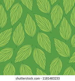 Leafy Seamless Pattern Background Floral Seamless Stock Vector (Royalty ...