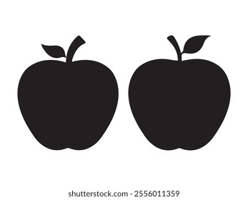 A leafy silhouette apple vector design