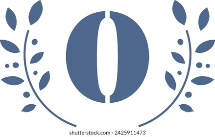 Leafy surround monogram letter O. Wreath of leaves vector illustration isolated on a white background.