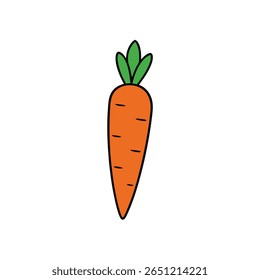 Leafy top cenoura estilo divertido vegetal Vetor ilustração