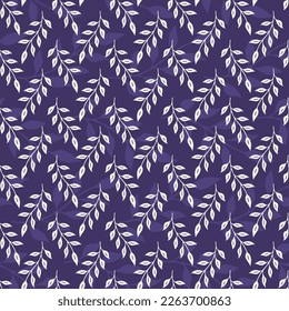 Leafy tree branches geometric seamless vector repeat pattern, great for backgrounds, textile