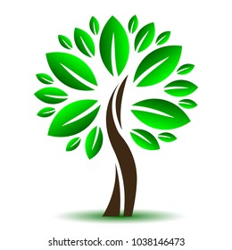 Leafy tree, eco sign – stock vector