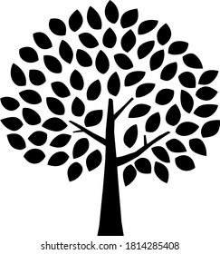 Icono de árbol flojo monocromo