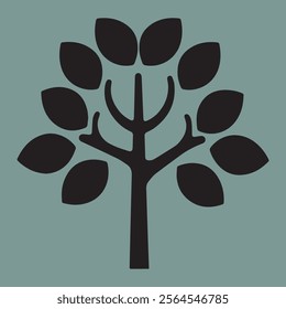 Leafy Tree Icon Nature and Growth Symbol