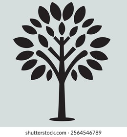 Leafy Tree Icon Nature and Growth Symbol