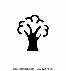 Vector de signo de icono de árbol frondoso