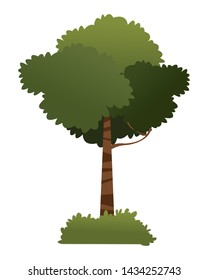 leafy tree isolated icon cartoon vector illustration graphic design