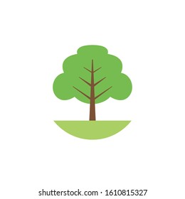 leafy tree natural flat style vector illustration design