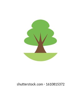leafy tree natural flat style vector illustration design