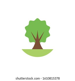 leafy tree natural flat style vector illustration design