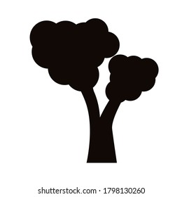 diseño de ilustraciones vectoriales con estilo de silueta de árbol de hoja