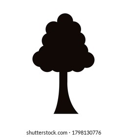 leafy tree silhouette style icon vector illustration design