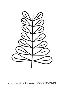 leafy twig nature and botanical icon isolated