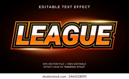 League 3d editable text effect sport style