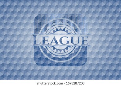 Liga blaues Emblem mit geometrischem Muster. Vektorillustration Illustration. Detaillierte Angaben.