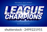 League Champions 3d editable text effect sport style