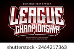 League Championship 3d editable text effect sport style