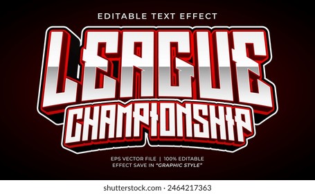 League Championship 3D editierbarer Texteffekt Sportstil