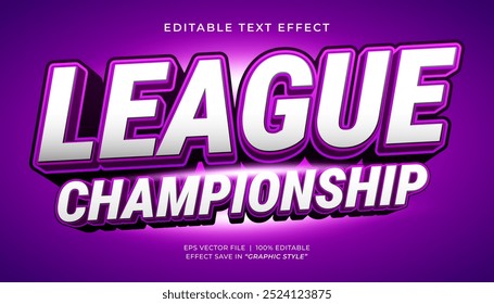 League championship 3d editable text effect sport template