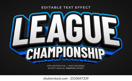 League championship 3d editable text effect