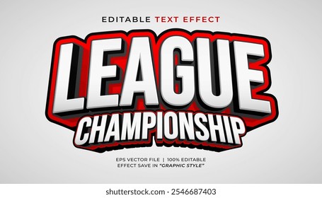 Modelo de efeito de texto editável do campeonato da liga 3d