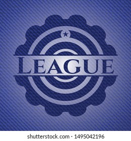 League with denim texture. Vector Illustration. Detailed.