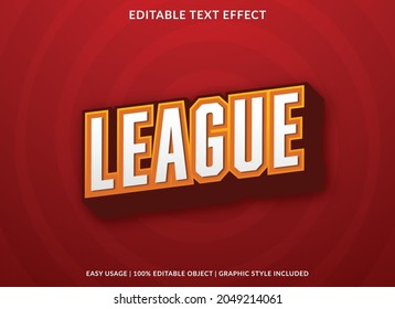 league editable text effect template with abstract style use for business logo brand and headline
