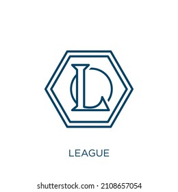 league icon. Thin linear league outline icon isolated on white background. Line vector league sign, symbol for web and mobile