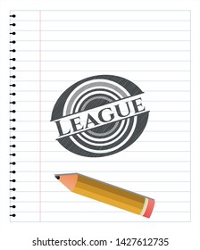 League pencil strokes emblem. Vector Illustration. Detailed.