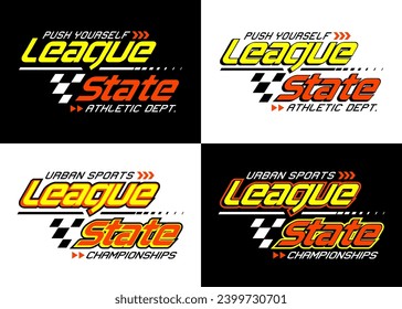 League state typography design vector illustration