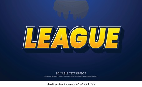 league text effect template with minimalist style and bold font concept use for brand advertising