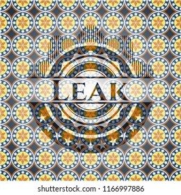 Leak arabesque style emblem. arabic decoration.